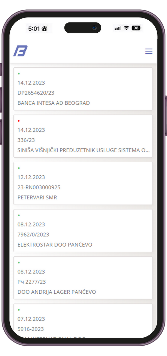 iphone running the app